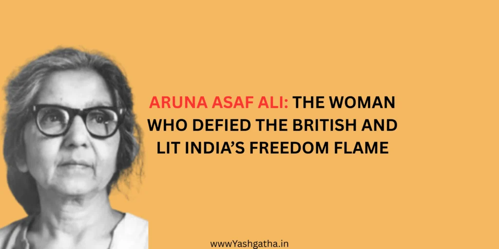 Portrait of Aruna Asaf Ali, Indian freedom fighter who raised the Indian flag during the Quit India Movement.