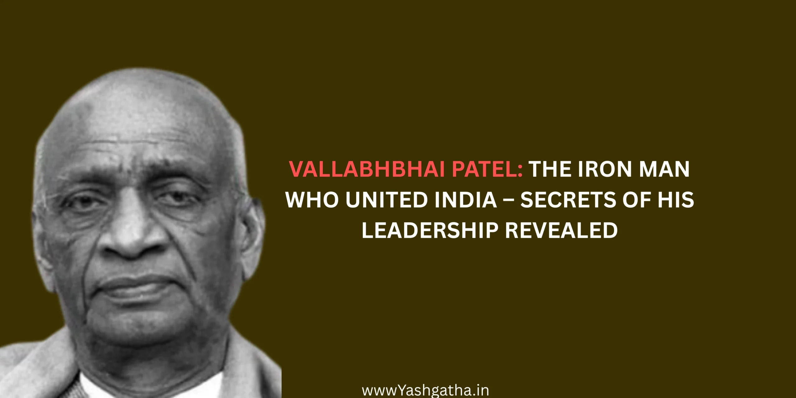 Portrait of Sardar Vallabhbhai Patel, the Iron Man of India, symbolizing unity, strength, and leadership.