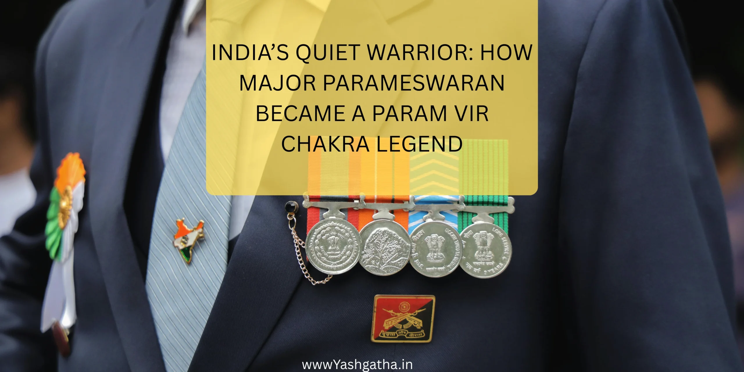 Indian Army officer uniform displaying Param Vir Chakra medals symbolizing bravery and sacrifice