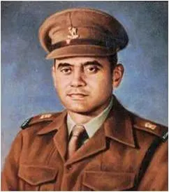 Portrait of Major Shaitan Singh Bhati PVC — Indian Army officer of 13 Kumaon Regiment.