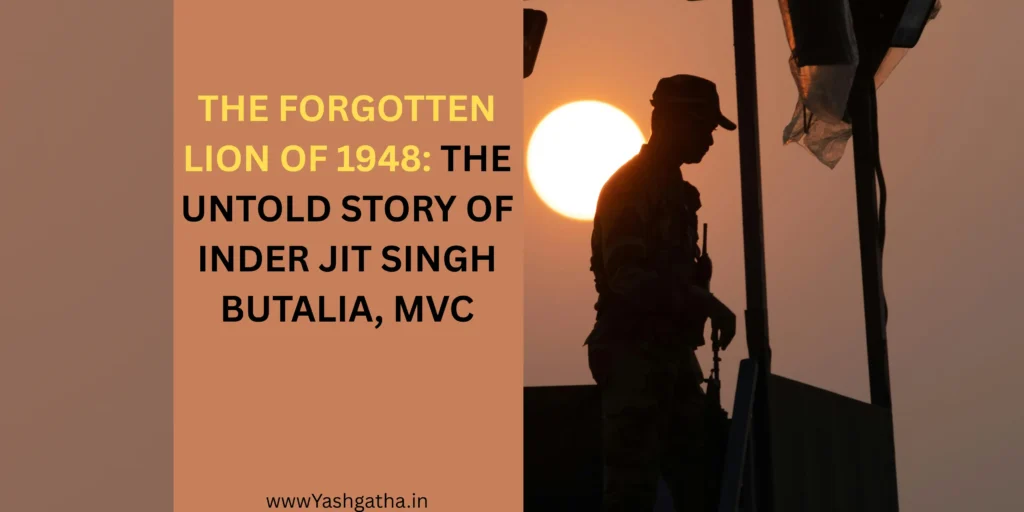 Silhouette of an Indian Army soldier at sunset representing the untold story of Inder Jit Singh Butalia, MVC