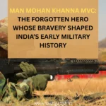 Indian Army soldiers in combat position symbolizing the bravery of Man Mohan Khanna, MVC